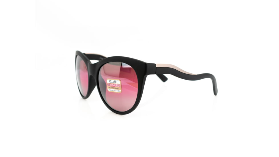 Serengeti Valentina, Polarized Sedona Bi mirror, Round/Cat-Eye, Female, Satin Black/Satin Silver, Medium, 8570