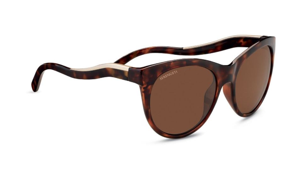 Serengeti Valentina Progressive Prescription Sunglasses, Shiny Red Moss Tortoise / Satin Champagne Gold Frame, Polarized, Photochromic, 8568PR