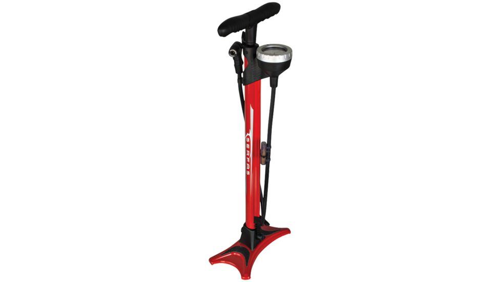 Serfas Floor Pump W/simple Valve-red FP-200R