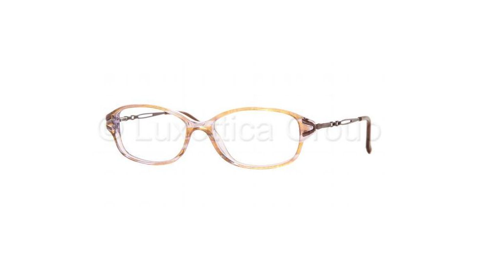 Sferoflex Eyeglasses SF1529 with Lined Bifocal Rx Prescription Lenses, Select Frame Color / Lens Diameter Brown Striped On Violet Tr. Frame / 51 mm Prescription Lenses