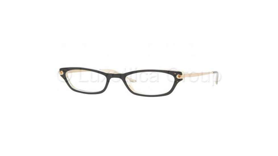 Sferoflex SF1543B Progressive Eyeglasses, Top Black Cream Striped Frame / 50 mm Prescription Lenses, C475-5019
