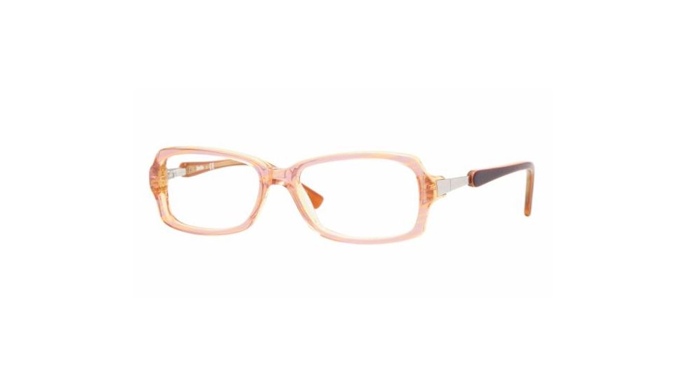 Sferoflex SF 1544 Eyeglasses Styles Top Striped Pink On Yellow Tr. Frame w/Non-Rx 53 mm Diameter Lenses, C406-5315