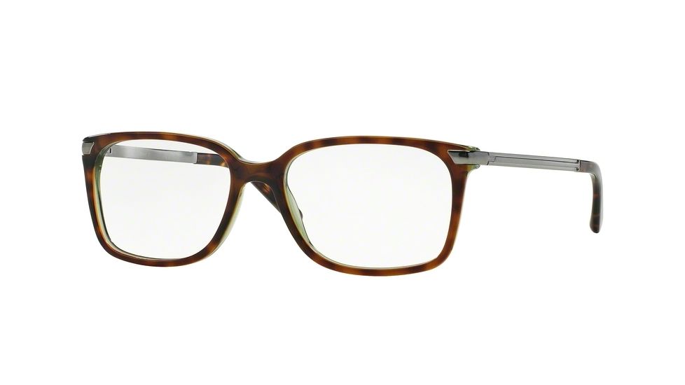 Sferoflex SF1142 Eyeglass Frames C573-53 - Top Havana On Trasparent Green Frame