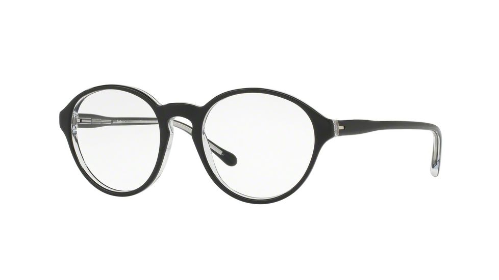 Sferoflex SF1146 Progressive Prescription Eyeglasses C388-51 - Top Black On Crystal Frame