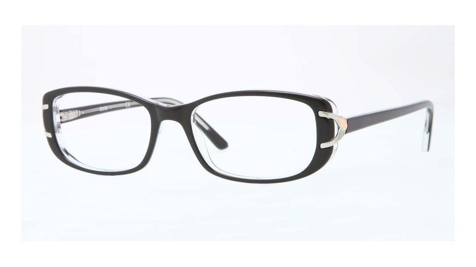 Sferoflex SF1549 Progressive Prescription Eyeglasses C388-53 - Top Black On Crystal Frame