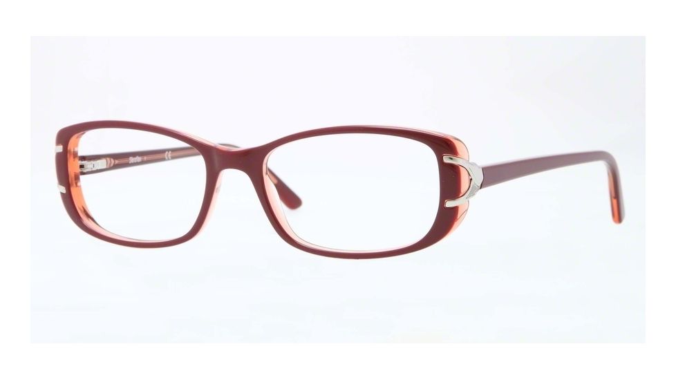 Sferoflex SF1549 Progressive Prescription Eyeglasses C571-53 - Red On Trasparent Pink Frame