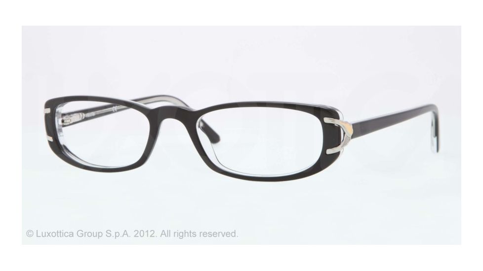 Sferoflex SF1550 Single Vision Prescription Eyeglasses C388-51 - Top Black On Crystal Frame, Demo Lens Lenses
