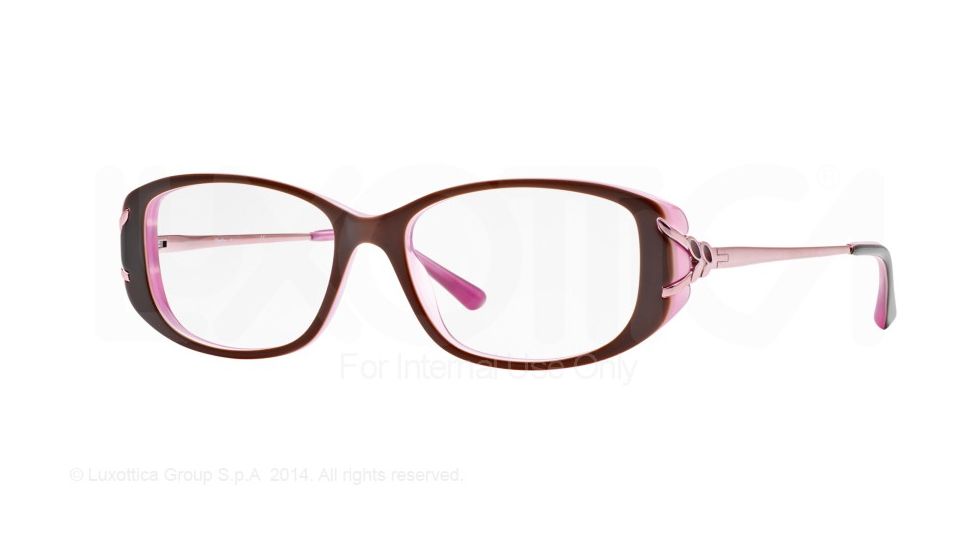 Sferoflex SF1551 Eyeglass Frames C575-52 - Top Plum On Opal Pink Frame