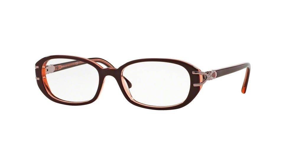 Sferoflex SF1552B Single Vision Prescription Eyeglasses C578-52 - Top Red On Trasparent Red Frame