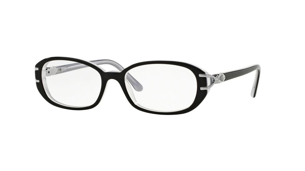 Sferoflex SF1552B Single Vision Prescription Eyeglasses C580-52 - Top Black On Matte Trasparent Frame
