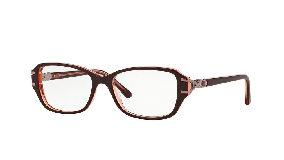 Sferoflex SF1553B Single Vision Prescription Eyeglasses C578-51 - Top Red On Trasparent Red Frame