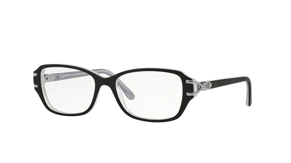 Sferoflex SF1553B Single Vision Prescription Eyeglasses C580-51 - Top Black On Trasparent Black Frame