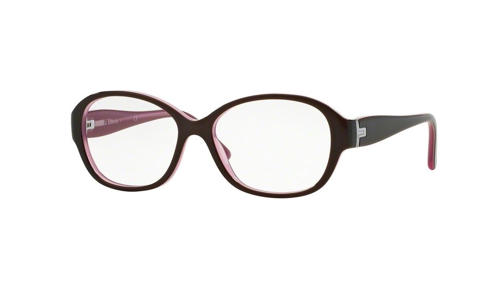 Sferoflex SF1554 Single Vision Prescription Eyeglasses C518-51 - Top Plum On Opalin Pink Frame