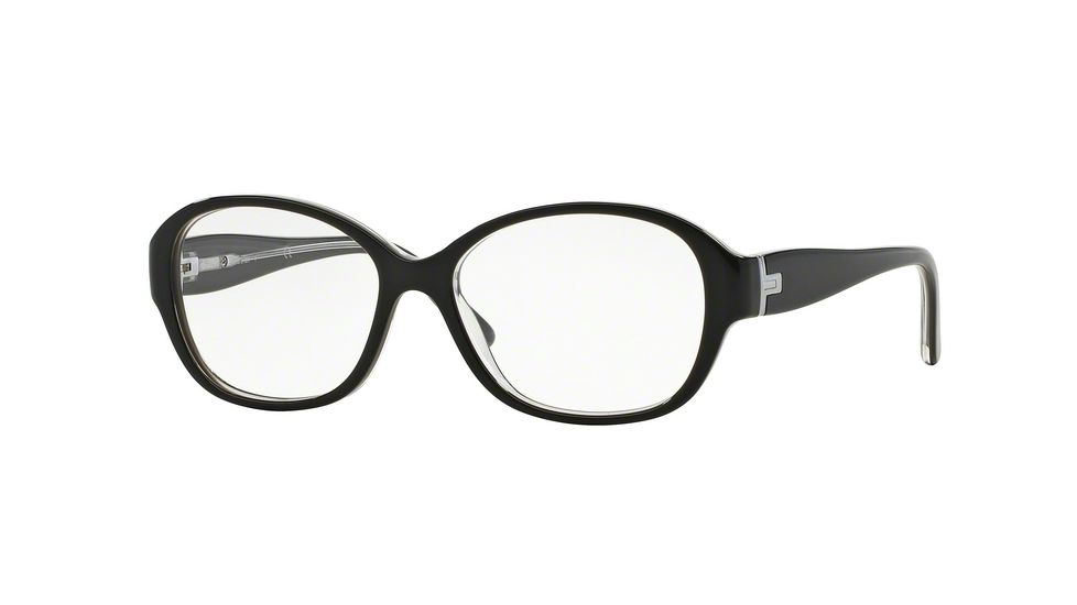 Sferoflex SF1554 Single Vision Prescription Eyeglasses C562-51 - Black Top On Opalin Trasparent Frame