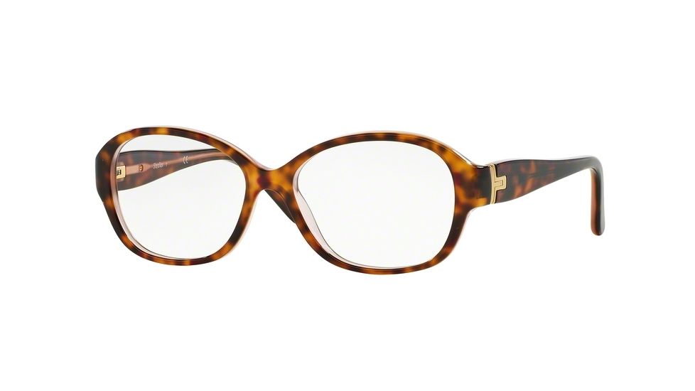 Sferoflex SF1554 Single Vision Prescription Eyeglasses C582-51 - Havana On Pink Frame
