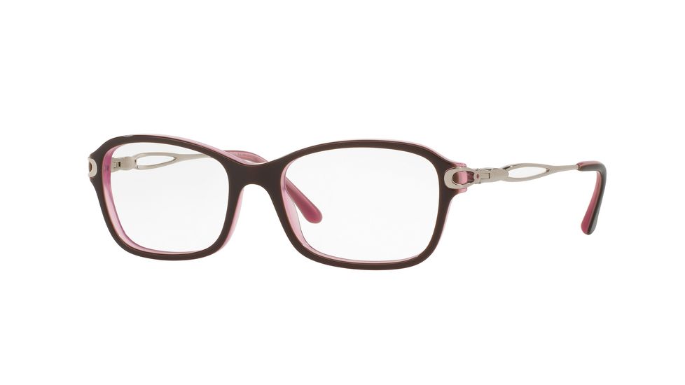 Sferoflex SF1557B Single Vision Prescription Eyeglasses C585-50 - Top Plum On Opal Pink Frame