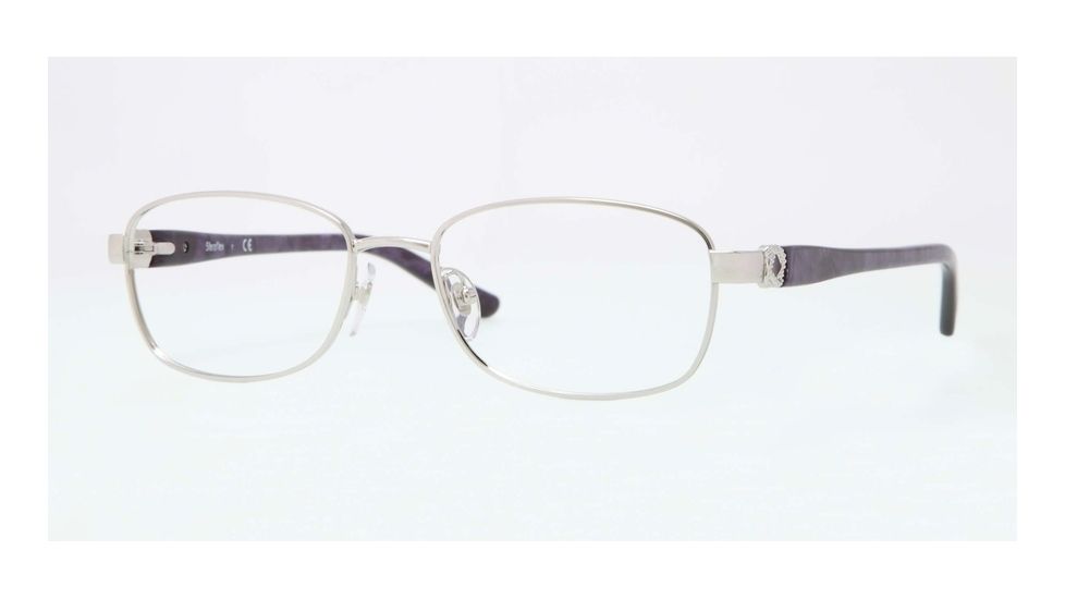 Sferoflex SF2570 Eyeglass Frames 491-52 - Shiny Silver Frame, Demo Lens Lenses