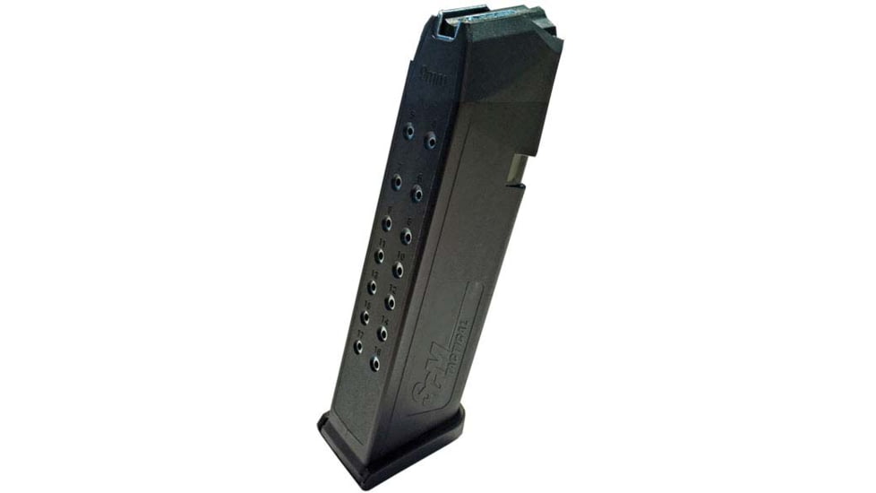 SGM Tactical 9mm Glock Compatible Pistol Magazine, 17 Rounds, Black, SGMTMG17