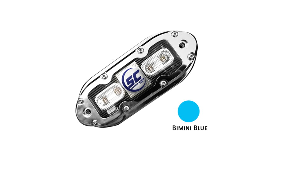 Shadow-Caster LED Lighting SCM-4 LED Underwater Light w/20' Cable - 316 SS Housing - Bimini Blue 62513