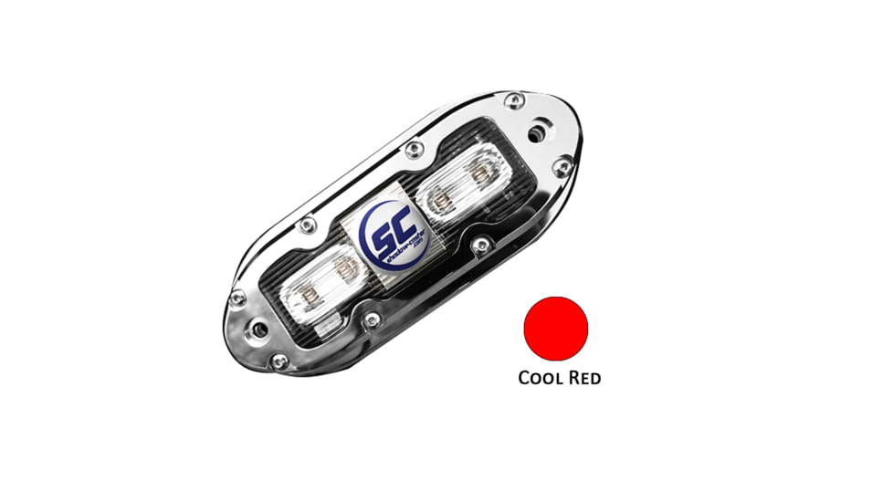 Shadow-Caster LED Lighting SCM-4 LED Underwater Light w/20' Cable - 316 SS Housing - Cool Red 62527