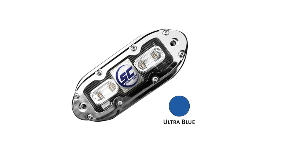 Shadow-Caster LED Lighting SCM-4 LED Underwater Light w/20' Cable - 316 SS Housing - Ultra Blue 62522