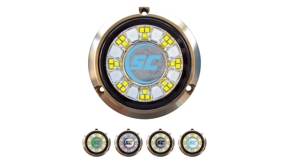Shadow-Caster LED Lighting SCR-24 Bronze Underwater Light, Blue, Green, Multi, White, White/Blue