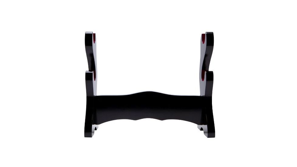 Shadow Cutlery Double Sword Stand Premium Piano Black Finish w/Red Felt, Black, 2 LB SH9020