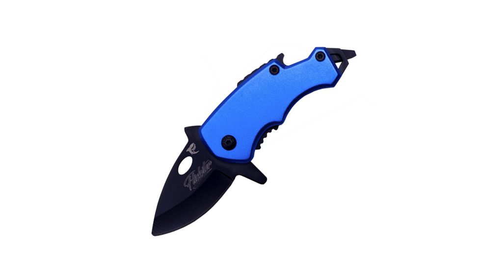 Shadow Cutlery Flickster Lil Sharky Knive, 1-3/4in Stainless Steel Blade, Blue, SH2020BL