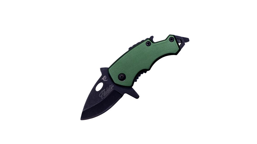 Shadow Cutlery Flickster Lil Sharky Knive, 1-3/4in Stainless Steel Blade, Green, SH2020GR