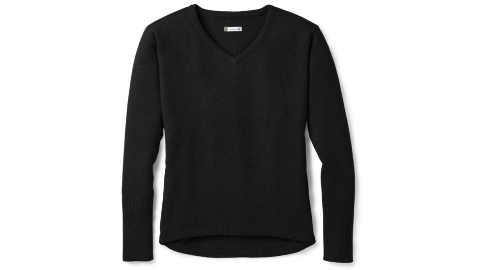 Smartwool Shadow Pine V-Neck Sweater-Women's, Black, Extra Small, SW000345001-XS