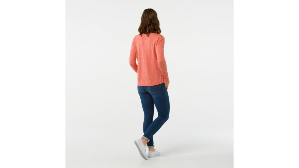 Smartwool Shadow Pine V-Neck Sweater-Women's, Habanero-Moonbeam Heather, Extra Small, SW000345A71-XS