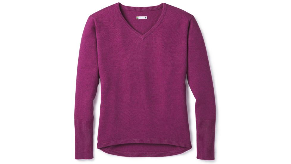 Smartwool Shadow Pine V-Neck Sweater-Women's, Meadow Mauve H, Small, SW000345A11-S