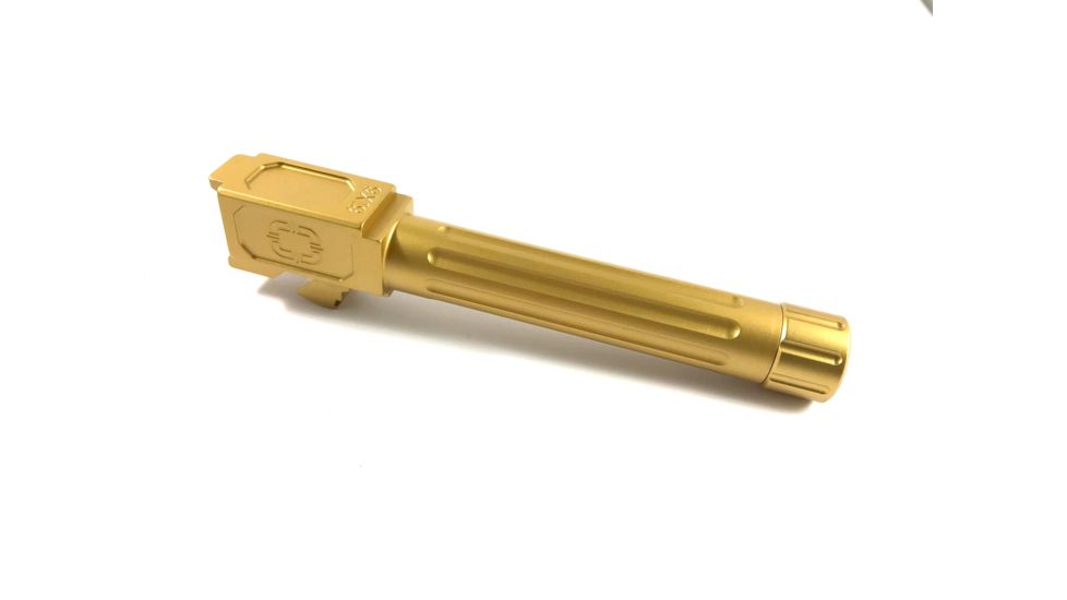 Shadow Systems G19 Match Barrel,Gen1-5,Threaded Fluted,Gold TiN SG9C-01-03TF-TIN