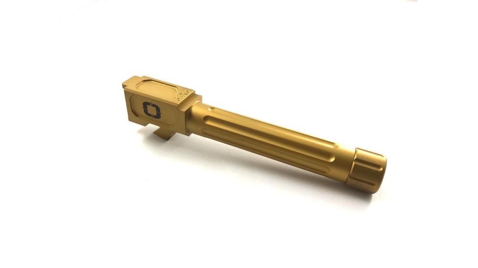Shadow Systems Match Barrel, G19 Compatible, Threaded Fluted, TiN, Gold, SG9C-00-03TF-TIN