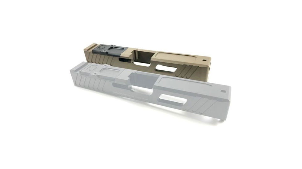 Shadow Systems OpticsPlanet Exclusive Combat Special Glock 19 Gen4 Pistol Slide w/Cover Plate, Flat Dark Earth, SG9C-00-02OP4-FDE