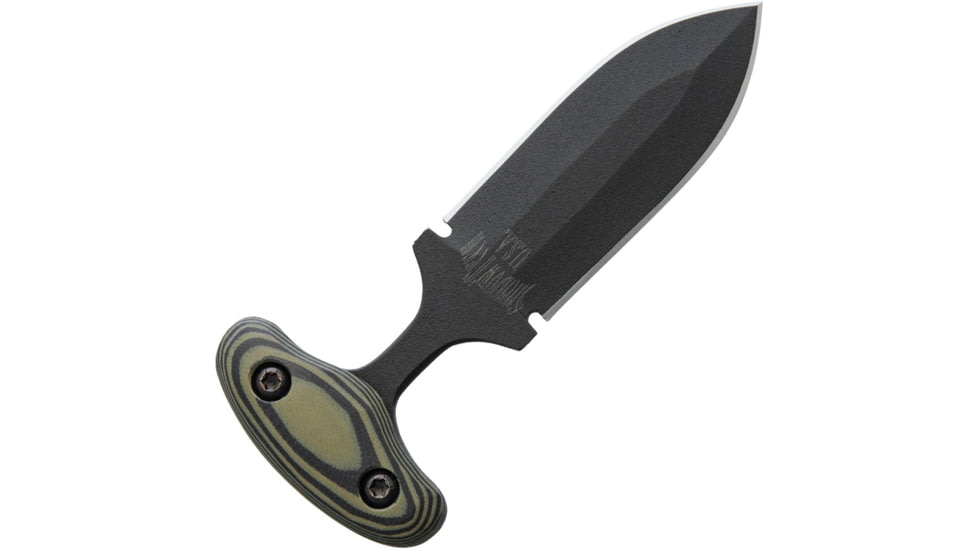 Shadow Tech Push Dagger, 5.5in Overall, 3.5in Black Powder Coated Double Edge 8670 Steel Blade, OD Green G10 Handle, Black Kydex Sheath, STK1005BK