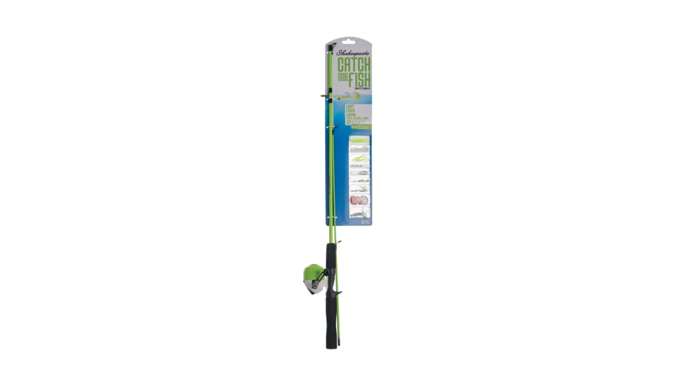 Shakespeare Catch More Fish Light Spincast Kit, 3.0/1, Right, 6, 5ft. Rod Length, Light Power, 2 Pieces Rod, SKPCMFLIGHTSCKIT