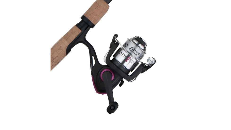 Shakespeare Ladyfish Spinning Combo, 5.5/1, Right/Left, 30, 6ft. Rod Length, Medium Power, 2 Pieces Rod, Pink, LADYSP60M30