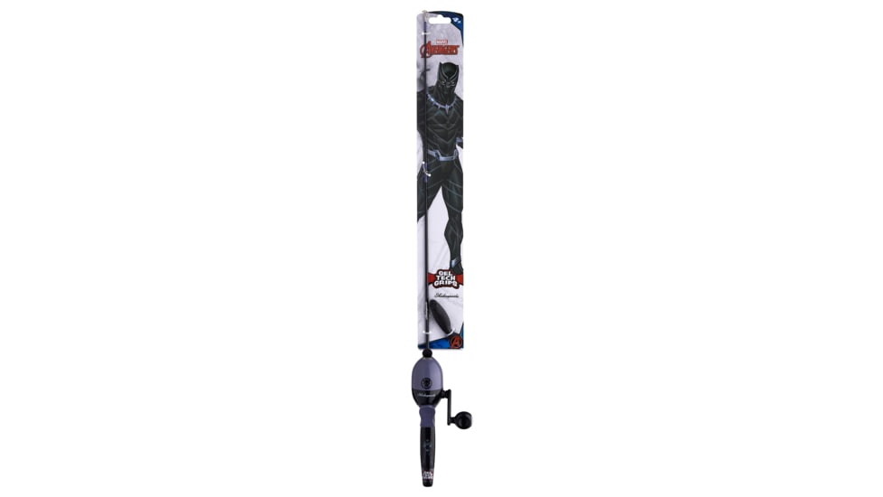 Shakespeare Marvel Black Panther Beginner Kit, 3.1/1, 5, 2ft. 6in. Rod Length, Medium Power, 1 Piece Rod, BLKPNTRKIT-B