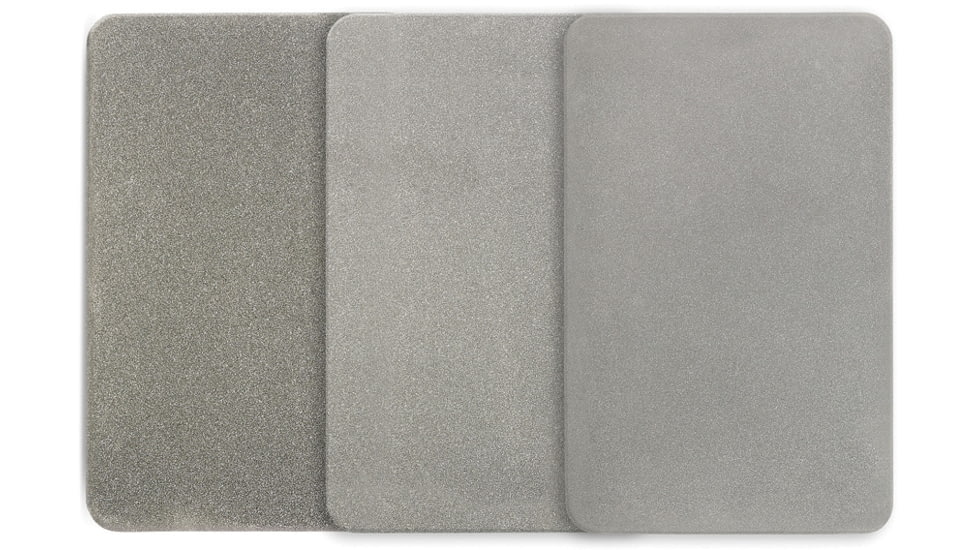 Sharpal Credit Card Diamond Stone Set, Grit Extra Fine L Fine L Coarse, Credit Card Size, Ring Grip Holding, Mirror Polished On Rear Side For Emergency Signaling, Leather Slip Pouch For Each, 116N