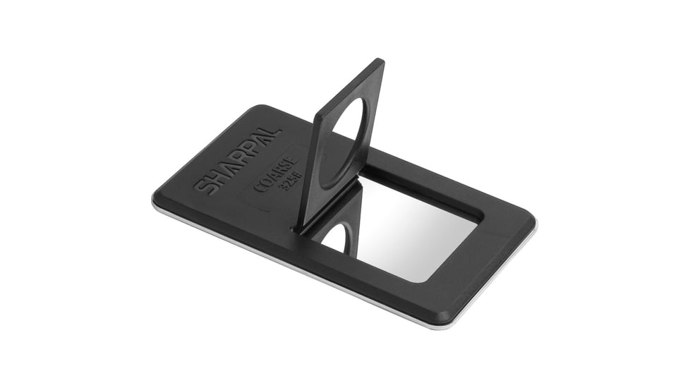 Sharpal Credit Card Diamond Stone Set, Grit Extra Fine L Fine L Coarse, Credit Card Size, Ring Grip Holding, Mirror Polished On Rear Side For Emergency Signaling, Leather Slip Pouch For Each, 116N