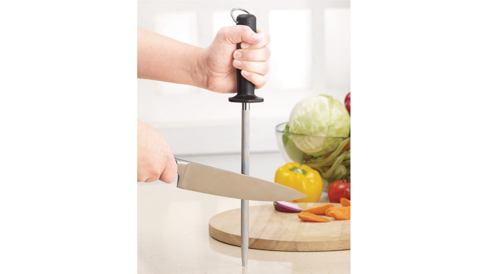 Sharpal Sharpening Steel, 15in Overall, 10in Sharpening Steel, Hones And Realigns Cutting Edge, Magnetic Steel Attracts Metal Fibers, Soft Grip, Oversized Hand Guard, Rubber Cap, Hanging Loop, 106H
