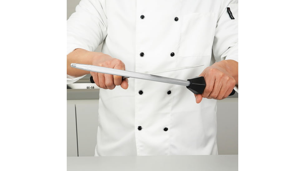 Sharpal Steel Sharpening Rod, 17.5in Overall, Black ABS Handle, 11.5in Magnetized Steel Rod, 108S