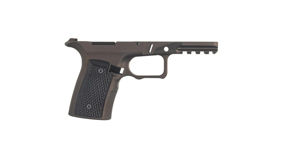 Sharps Bros. Aluminum Grip Module, Fits Ruger RXM, 7075 Aluminum Grip Frame, Cerakote Finish, Bronze, Black Aluminum Grip Panels, SBGM27