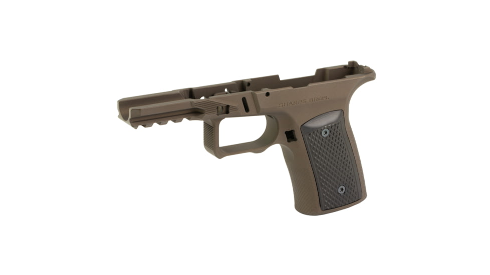 Sharps Bros. Aluminum Grip Module, Fits Ruger RXM, 7075 Aluminum Grip Frame, Cerakote Finish, Bronze, Black Aluminum Grip Panels, SBGM27