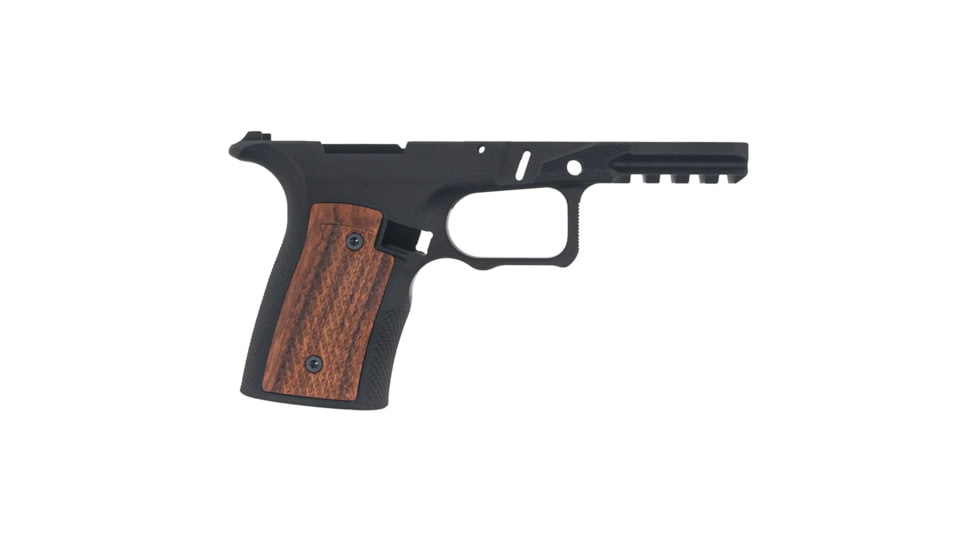 Sharps Bros. Aluminum/Wood Grip Module, Fits Ruger RXM, 7075 Aluminum Grip Frame, Anodized Black, Brazilian Cherry Grip Panels, SBGM25