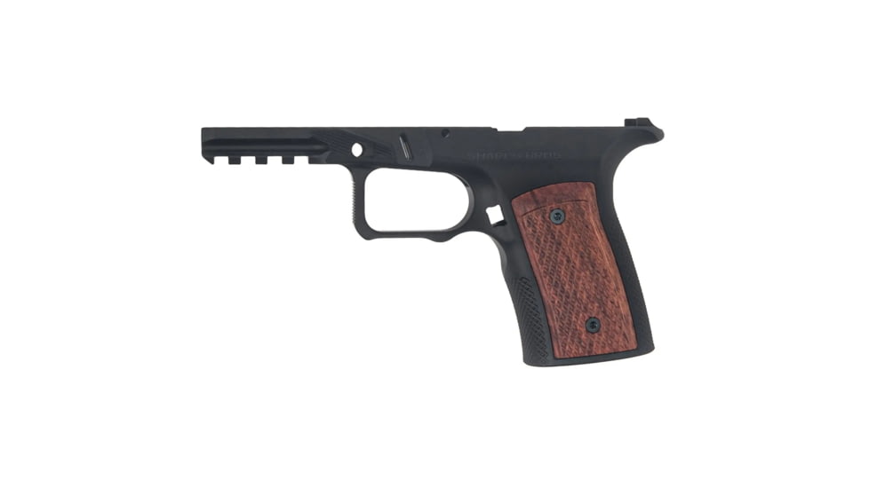 Sharps Bros. Aluminum/Wood Grip Module, Fits Ruger RXM, 7075 Aluminum Grip Frame, Anodized Black, Brazilian Cherry Grip Panels, SBGM25