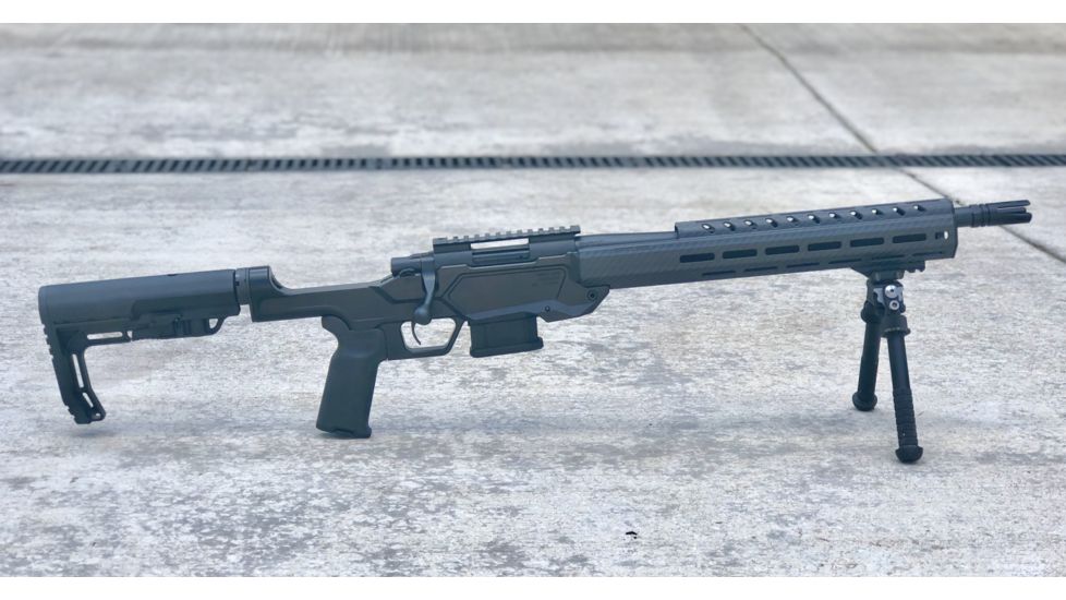 Sharps Bros. Heatseeker Chassis w/14 in Carbon Fiber Handguard for Howa 1500 Mini Action, Black, SBC01