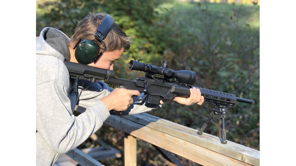 Sharps Bros. Heatseeker Chassis w/14 in Carbon Fiber Handguard for Howa 1500 Mini Action, Black, SBC01