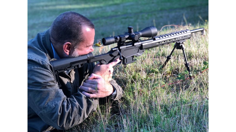 Sharps Bros. Heatseeker Chassis w/14 in Carbon Fiber Handguard for Howa 1500 Mini Action, Black, SBC01